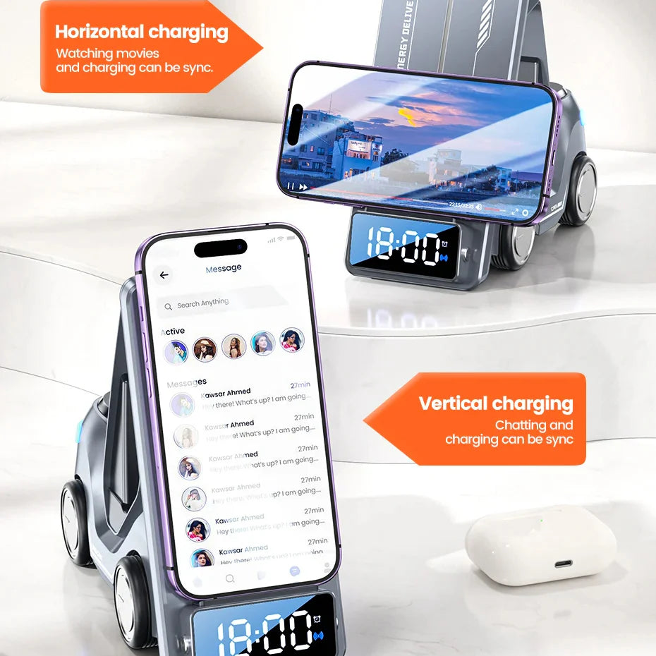 5-in-1 Wireless Charger for Apple with Car Design