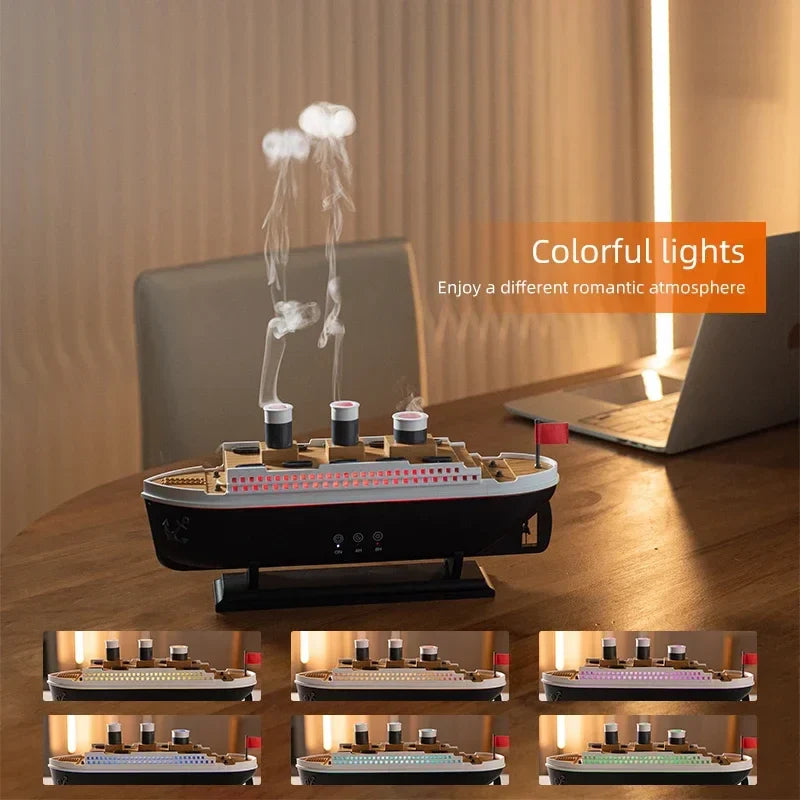 Titanic Ship Humidifier - 250ml Jellyfish Mist & Aroma Diffuser