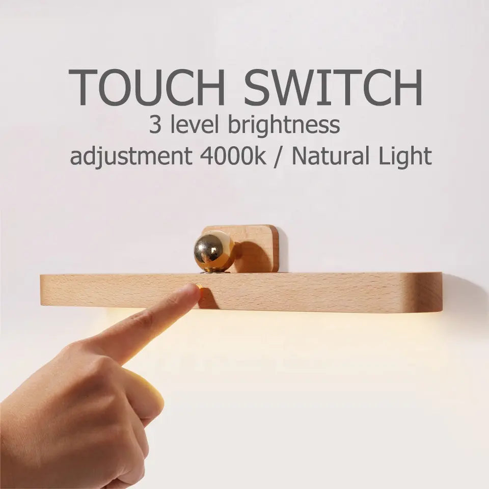 Adjustable Wooden LED Cordless Night Light