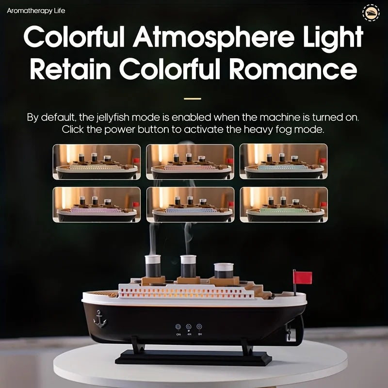Titanic Ship Humidifier - 250ml Jellyfish Mist & Aroma Diffuser