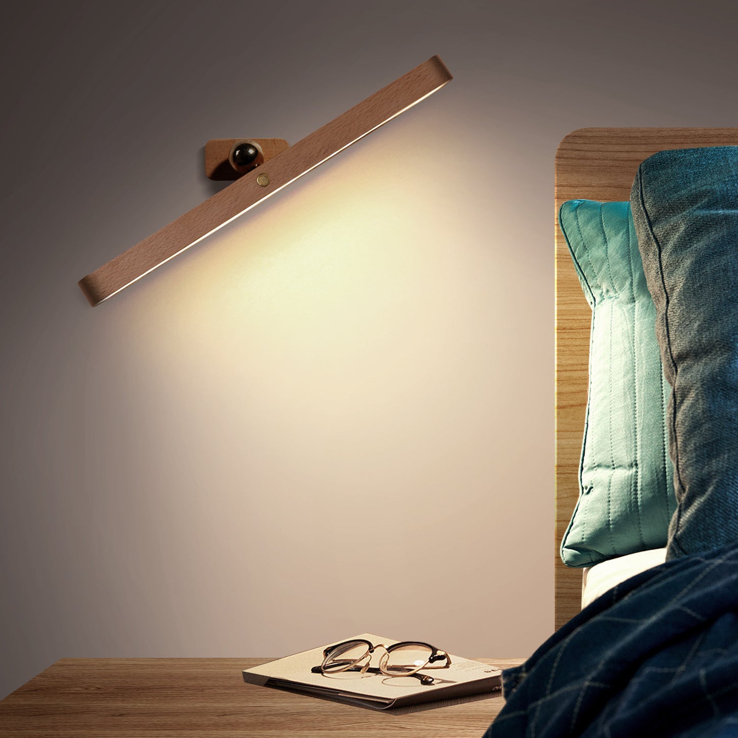Adjustable Wooden LED Cordless Night Light