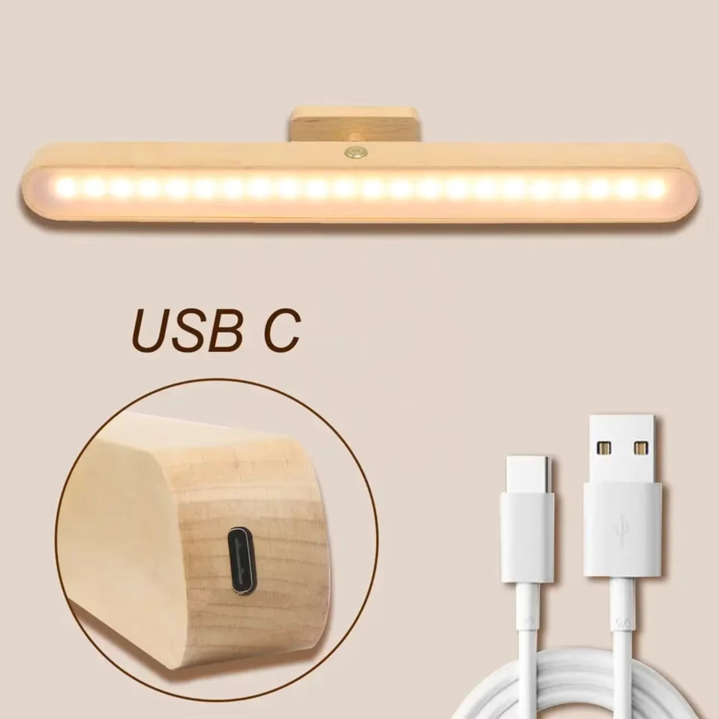 Adjustable Wooden LED Cordless Night Light