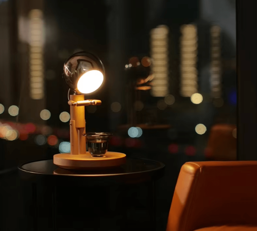 Wooden Astronaut Robot Table Lamp