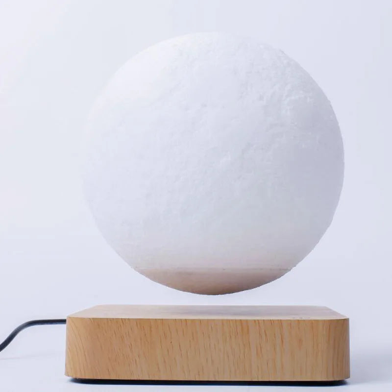 Levitating Moon Lamp - 3-Color Rotating Night Light, Unique Decor