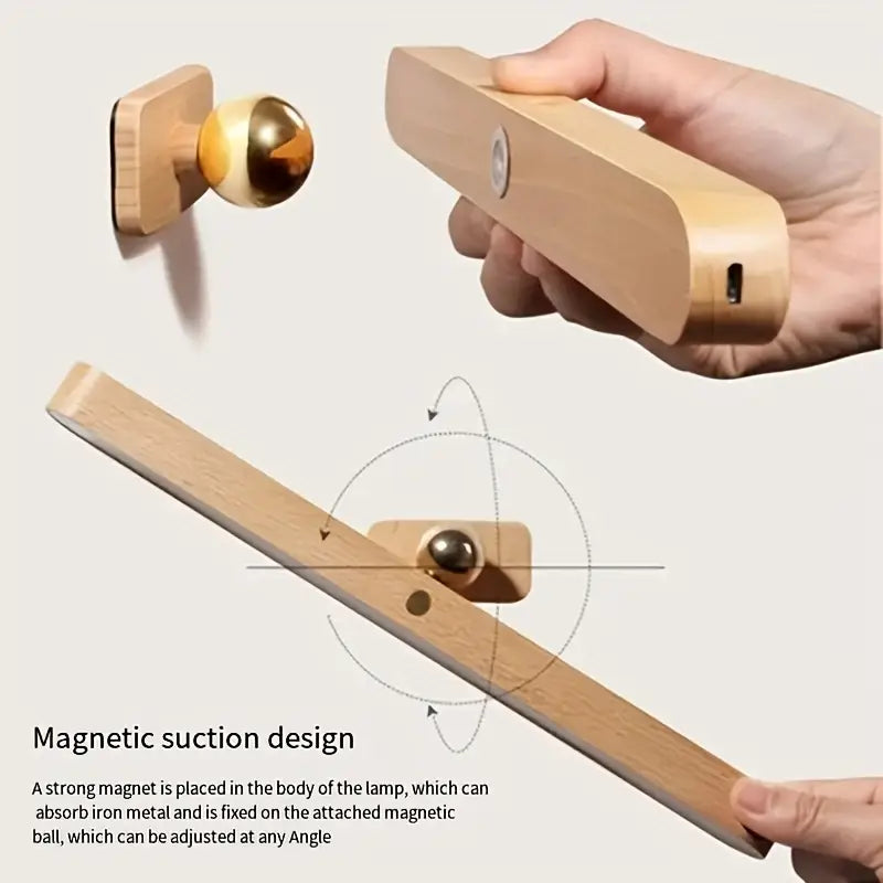 Adjustable Wooden LED Cordless Night Light