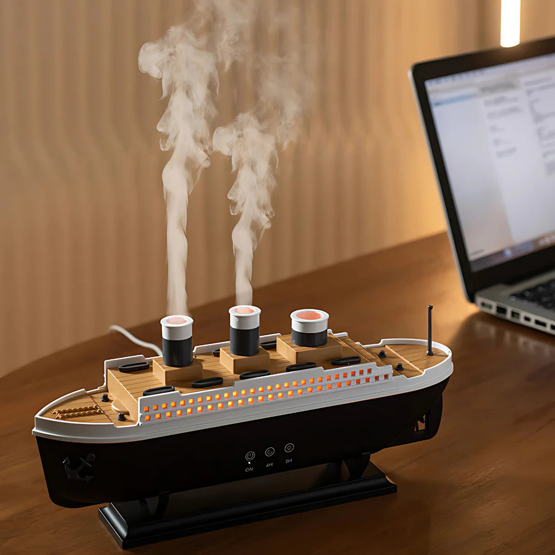 Titanic Ship Humidifier - 250ml Jellyfish Mist & Aroma Diffuser