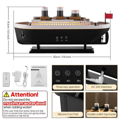 Titanic Ship Humidifier - 250ml Jellyfish Mist & Aroma Diffuser
