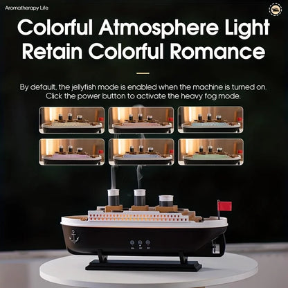 Titanic Ship Humidifier - 250ml Jellyfish Mist & Aroma Diffuser