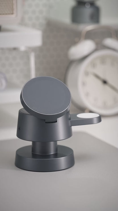 4-in-1 iPhone Charging Station, Compact Mushroom Design with Adjustable Magnetic